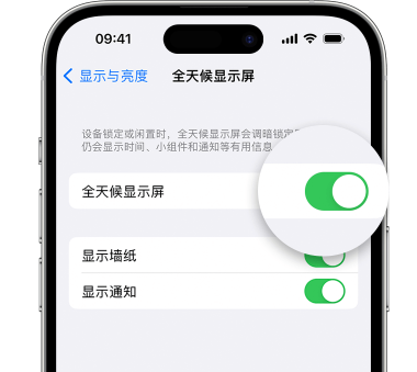 衡水苹果15预约维修分享iPhone15如何设置全天候显示屏幕可见 